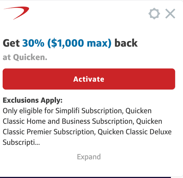 The extension popup on a store page showing the offer, a red Activate button, and a link to Exclusions Apply.